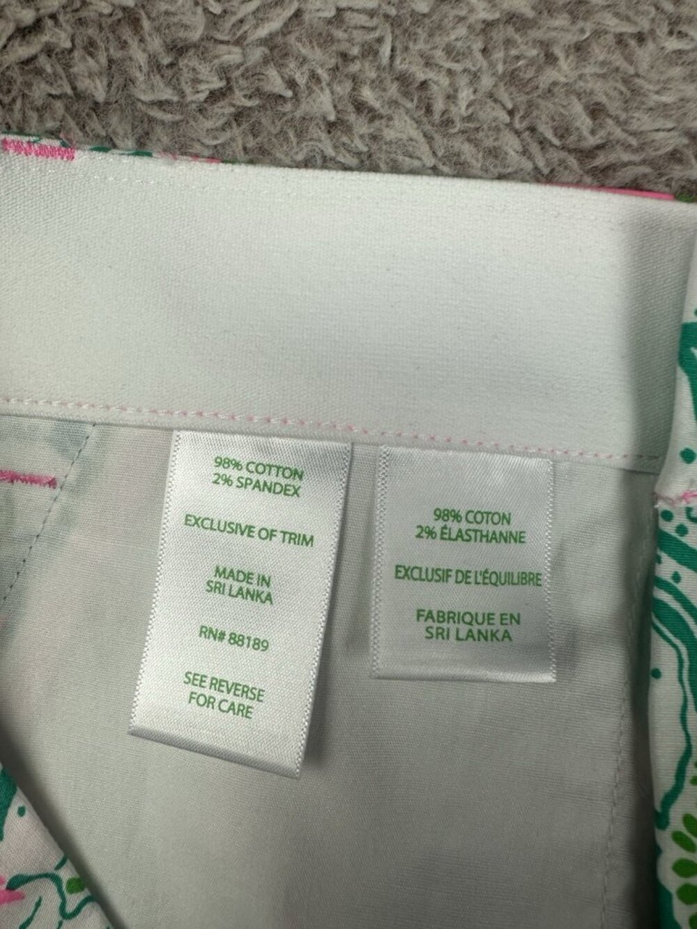 LillyPulitzer Gretchen 5” High-Rise Shorts Botanical Green Just Wing It Size 10 - Picture 14 of 16